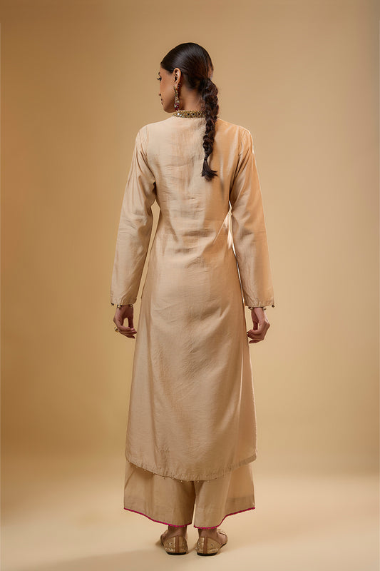 Nazakat Ivory Applique Kurta Set