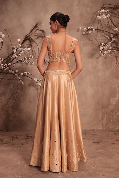Nazakat Ivory Heavy Cape Style Lehenga Set