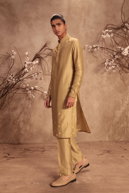 Nazakat Light Green Mirror Butti Kurta Set