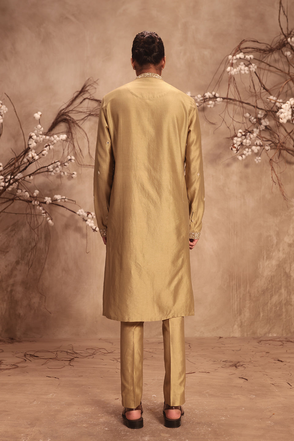 Nazakat Light Green Mirror Work Kurta Set