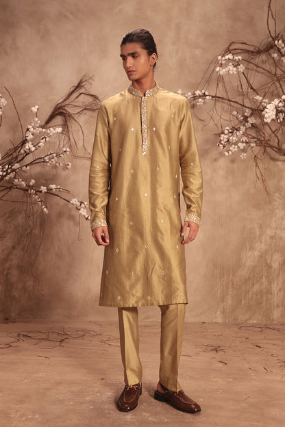 Nazakat Light Green Mirror Work Kurta Set