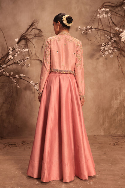 Nazakat Light Pink Jacket Style Lehenga Set