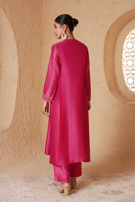 Mehrang Pink Frockstyle Kurta Set