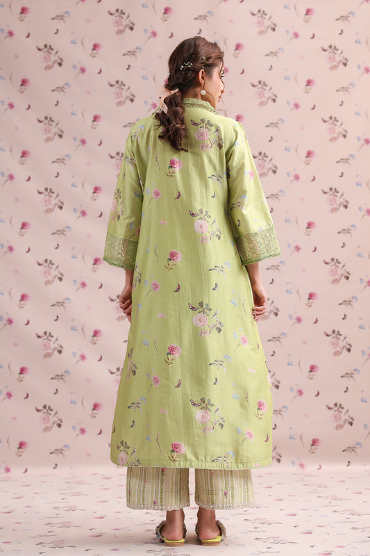 Noor Light Green Collar Kurta Set