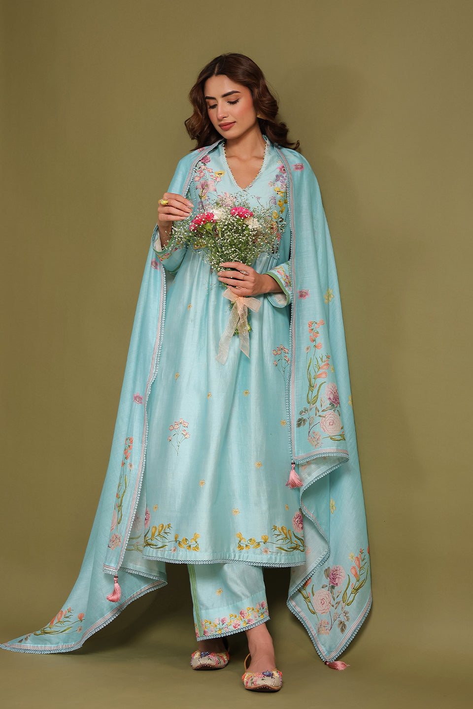 Noor Light Blue Frockstyle Kurta Set