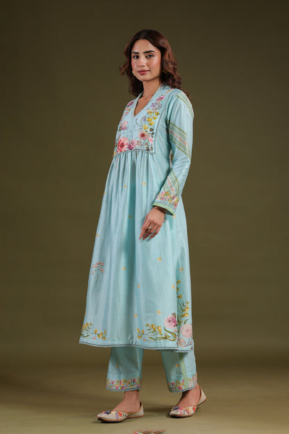 Noor Light Blue Frockstyle Kurta Set