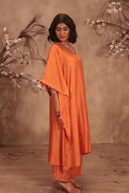 Nazakat Orange Kaftan Set