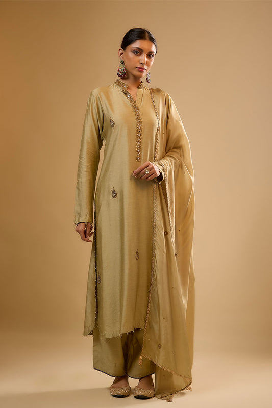 Nazakat Light Green Applique Kurta Set