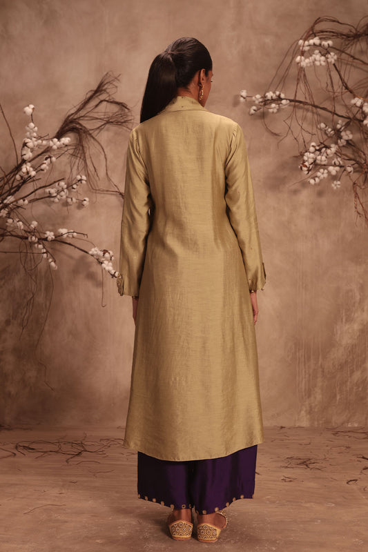 Nazakat Light Green Collar Kurta Set