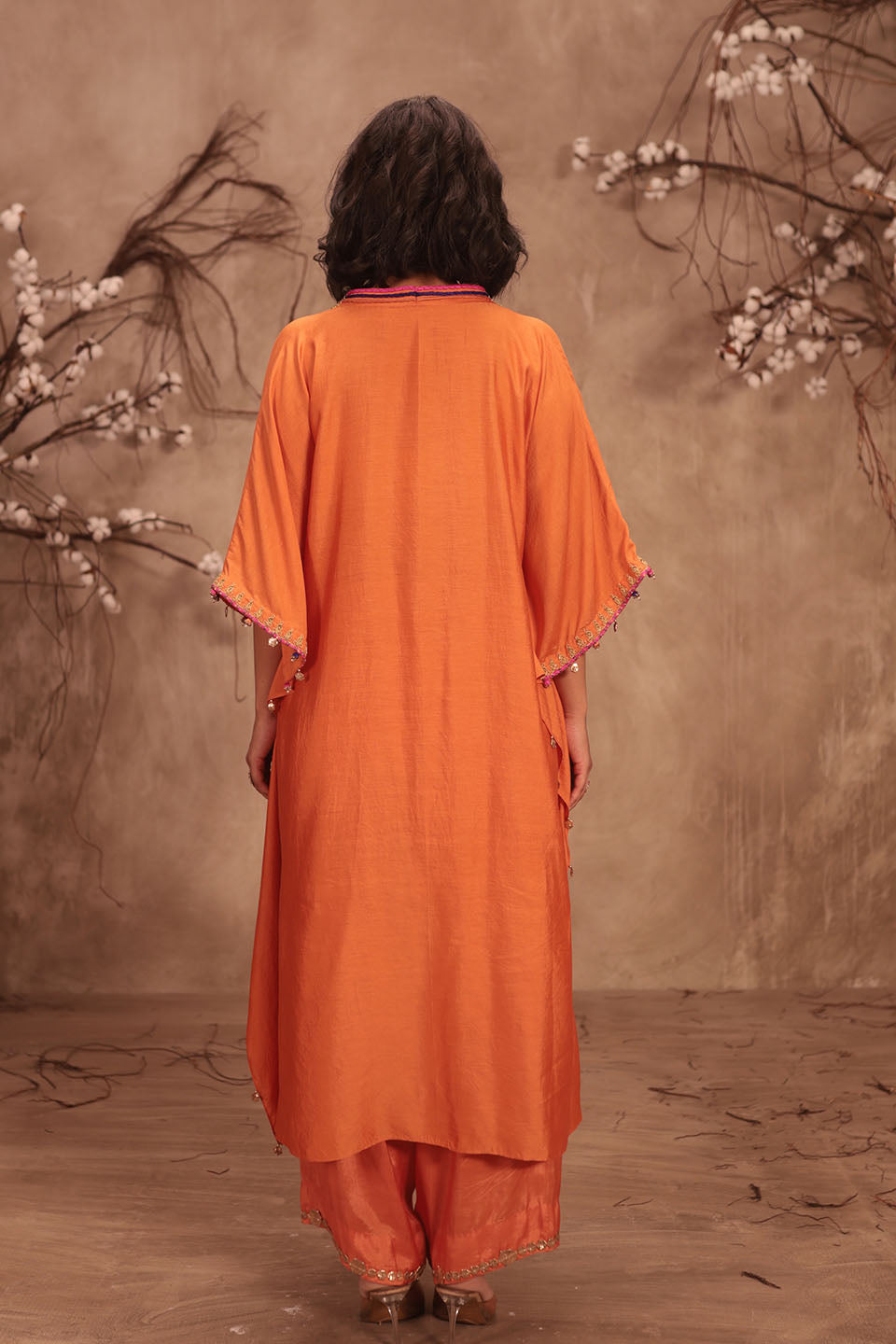 Nazakat Orange Kaftan Set