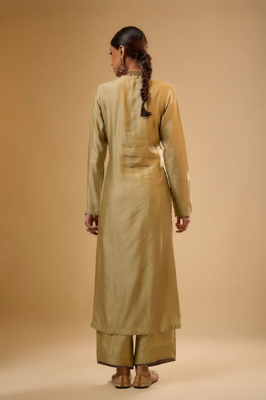 Nazakat Light Green Applique Kurta Set