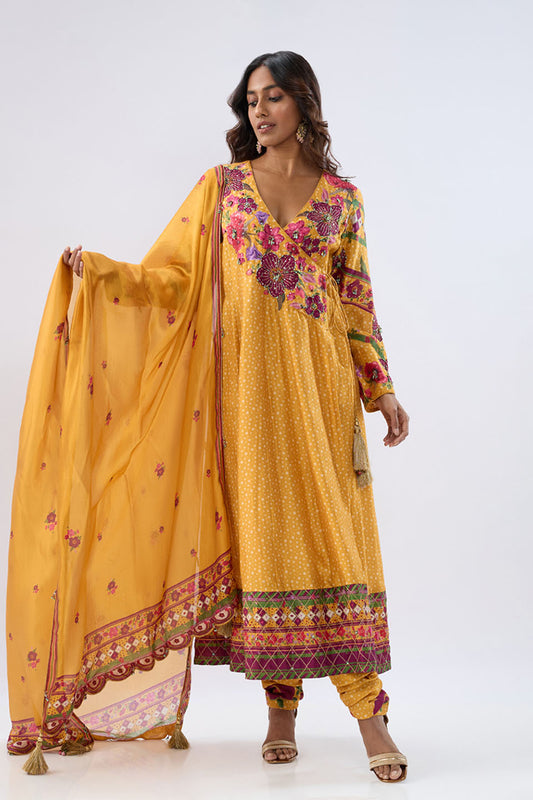 Blossom Yellow Angrakha Set