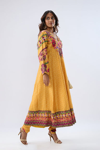Blossom Yellow Angrakha Set