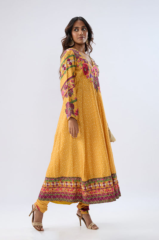 Blossom Yellow Angrakha Set