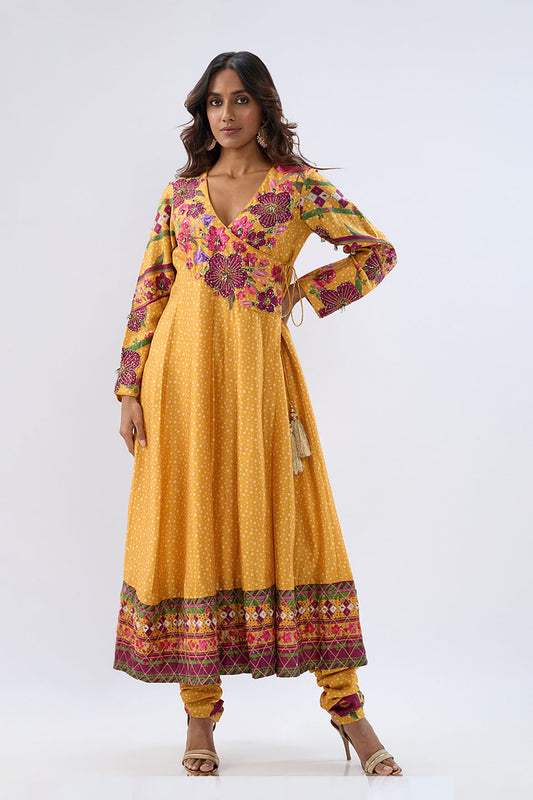 Blossom Yellow Angrakha Set