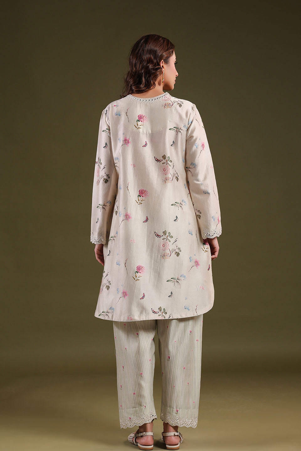 Noor Ivory Zipper Kurta Set
