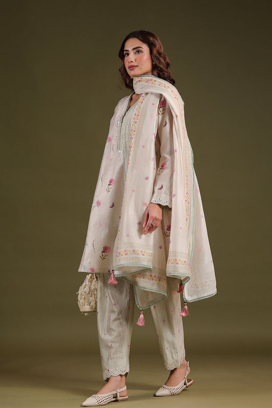 Noor Ivory Zipper Kurta Set