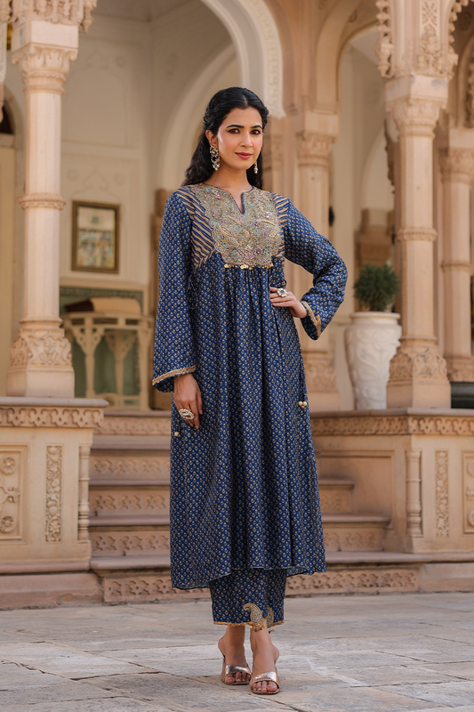 Riwayat Printed Frockstyle Kurta Set