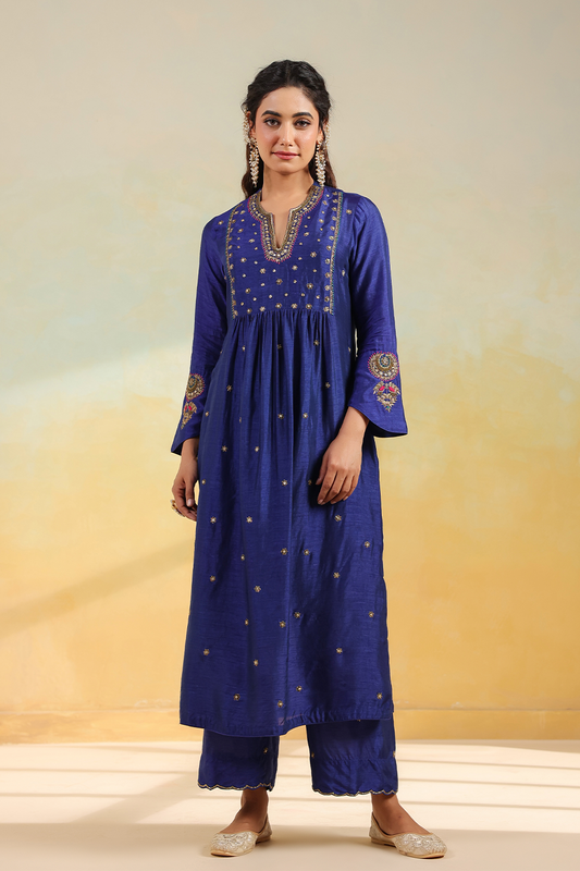 Electric Blue Zardozi Kurta Set