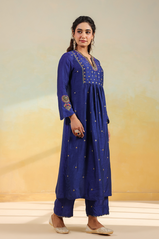 Electric Blue Zardozi Kurta Set
