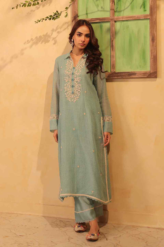 Vaayu Light Blue Collar Kurta Set