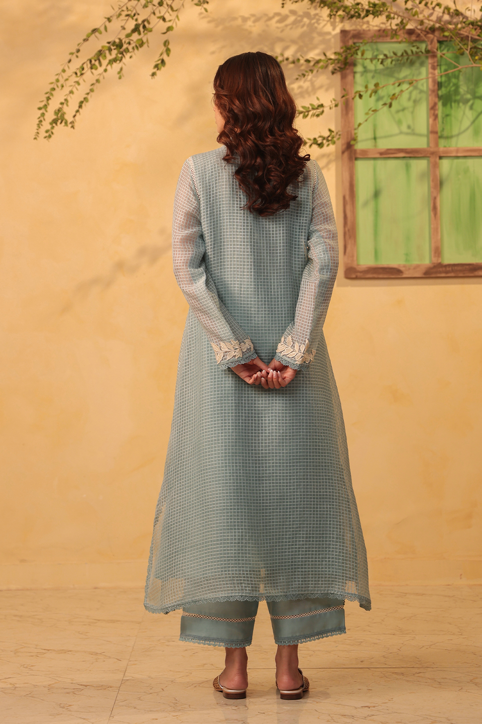 Vaayu Light Blue Tie-up Kurta Set