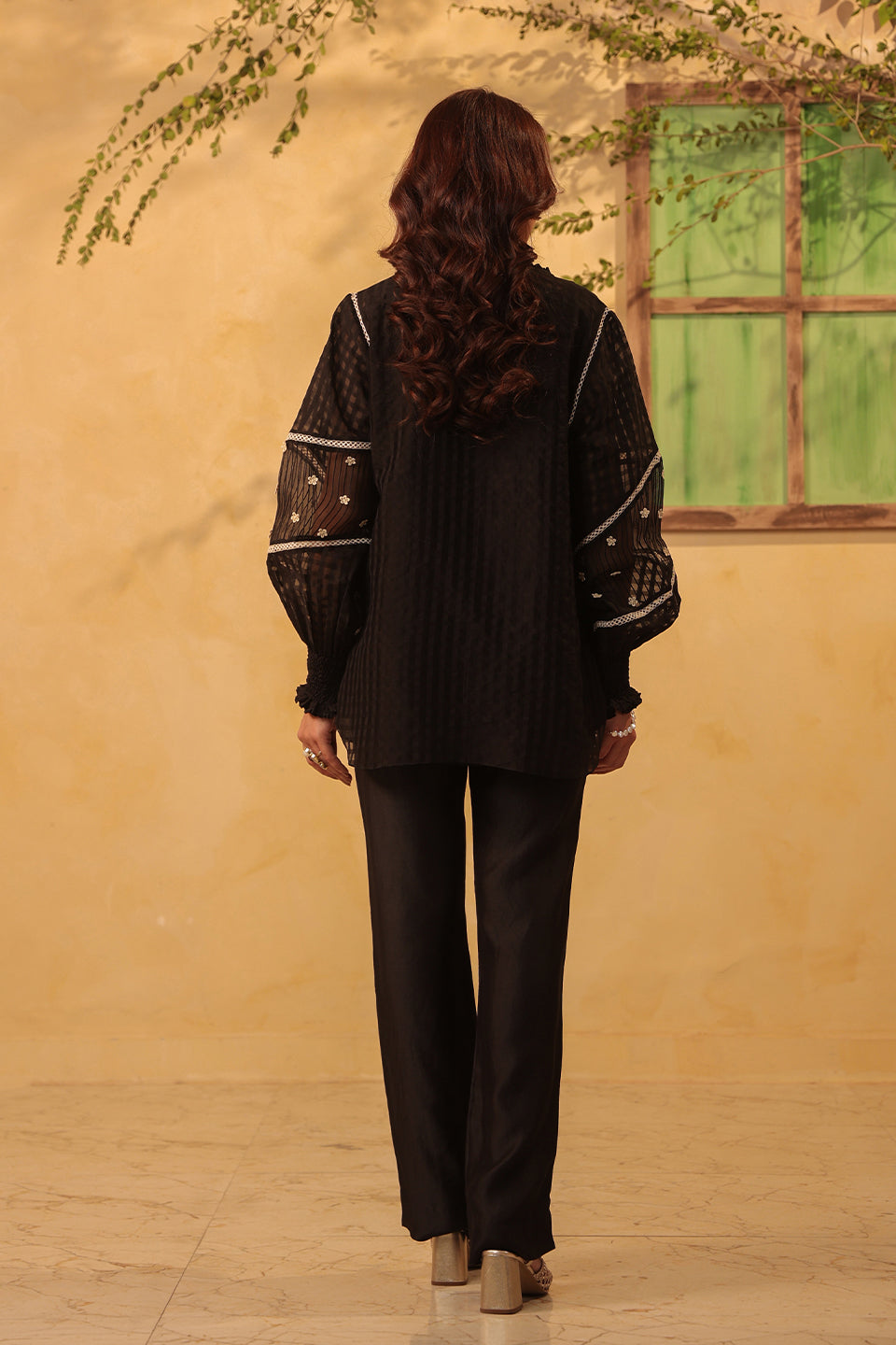Vaayu Black V Neck Co ord Set