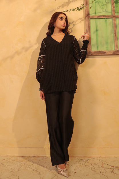 Vaayu Black V Neck Co ord Set
