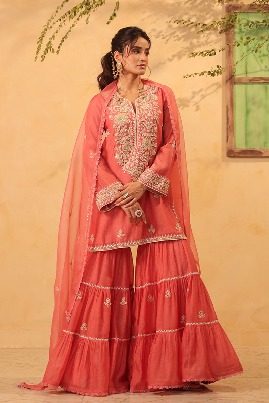 Vaayu Pink Sharara Set