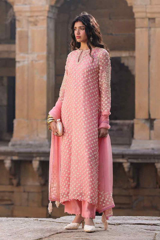 Vaayu Pink Buti Kurta Set