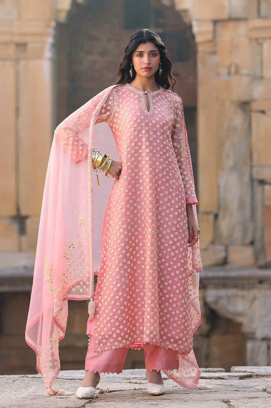 Vaayu Pink Buti Kurta Set