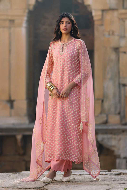 Vaayu Pink Buti Kurta Set
