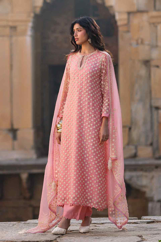 Vaayu Pink Buti Kurta Set