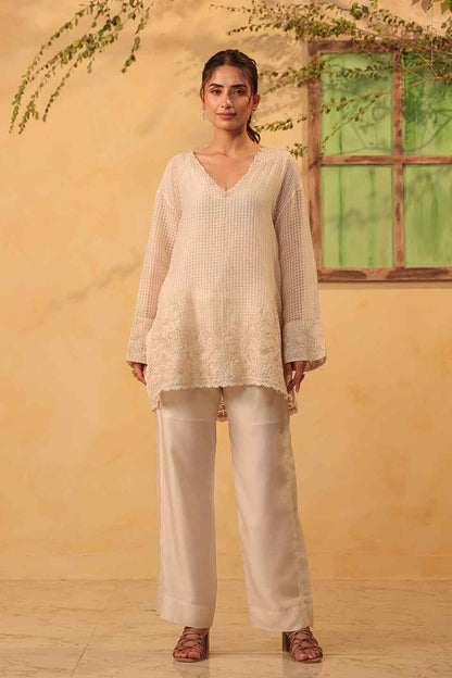 Vaayu Ivory Heavy Applique Co-Ord Set