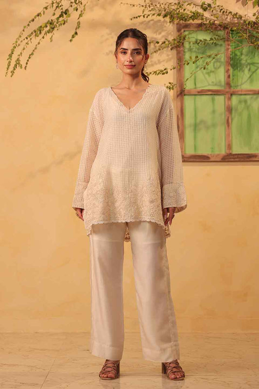 Vaayu Ivory Heavy Applique Co-Ord Set