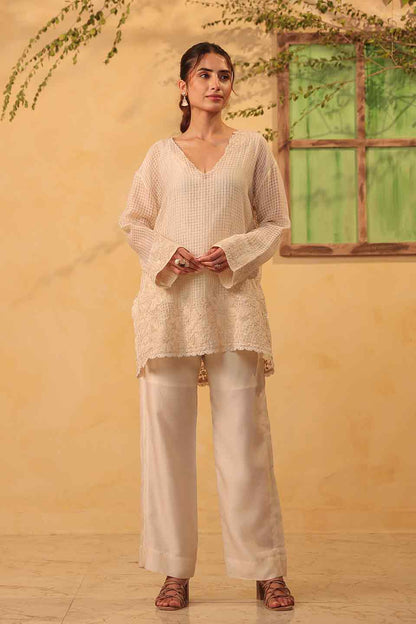 Vaayu Ivory Heavy Applique Co-Ord Set