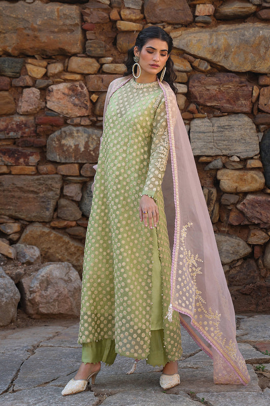 Vaayu Green Close Neck Kurta Set