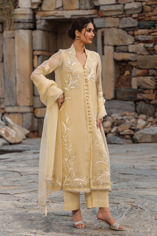 Vaayu Beige Heavy Jacket Kurta Set