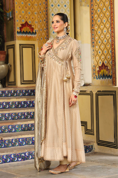 Ahista Ivory Printed Heavy Angrakha