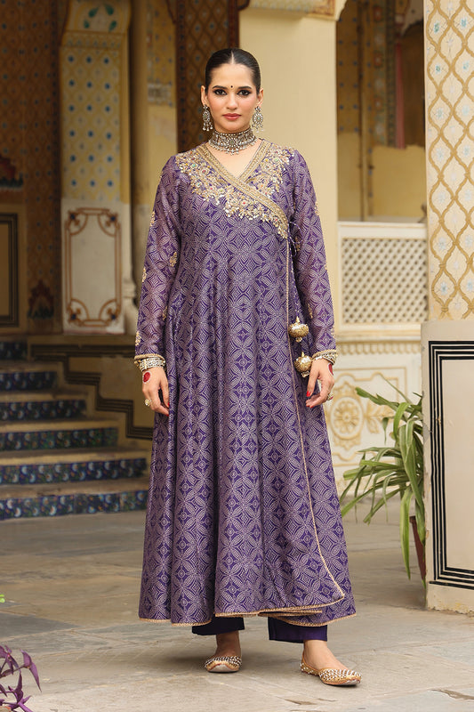 Ahista Purple Printed Angrakha
