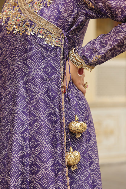 Ahista Purple Printed Angrakha