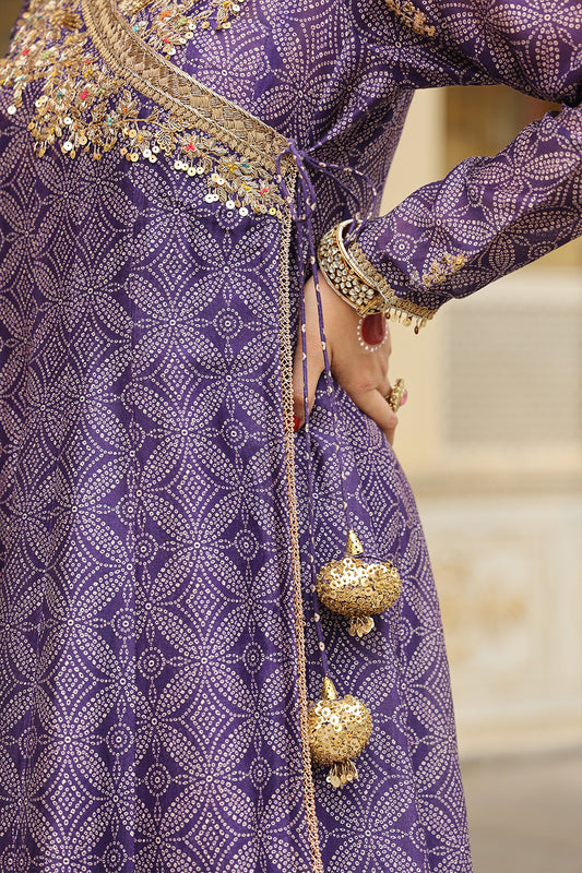 Ahista Purple Printed Angrakha
