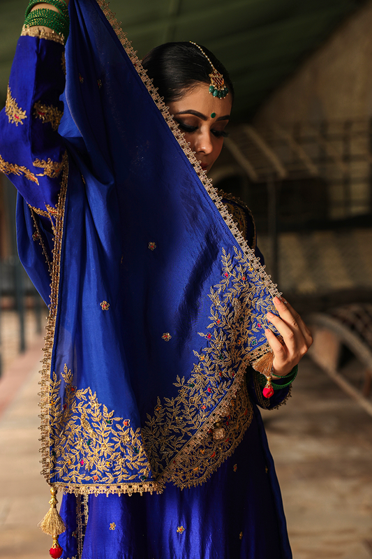 Bird Embroidered Sharara Heavy