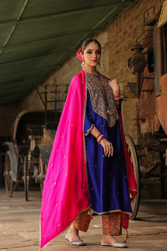 Bird Embroidered Long Kurta