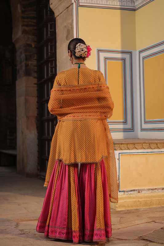 Cheent Dual Print Sharara Heavy Hem