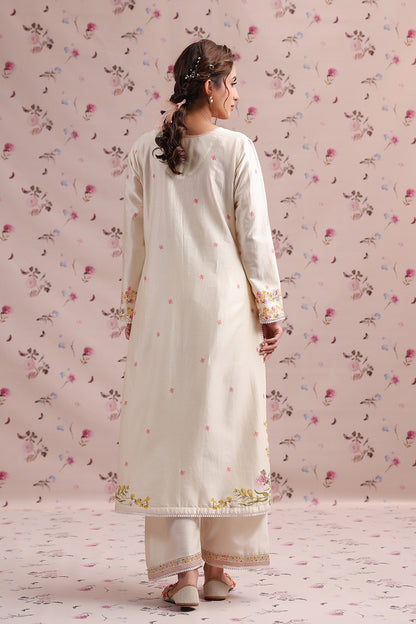 Noor Ivory Straight Long Kurta
