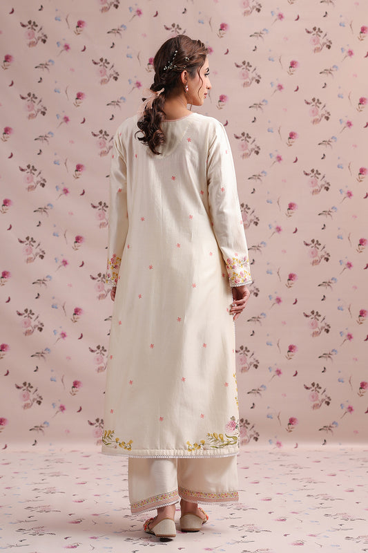 Noor Ivory Straight Long Kurta