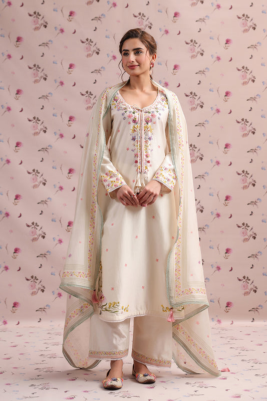 Noor Ivory Straight Long Kurta