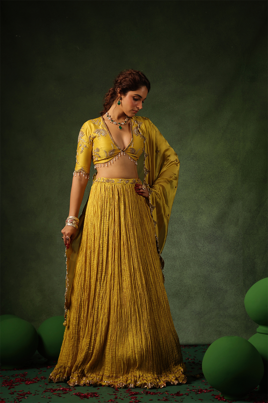 Pakeezah Zardosi Buta Lehenga Sunehra