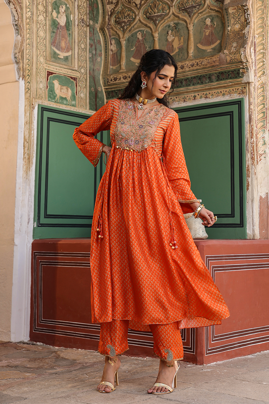 Riwayat Printed Frockstyle Kurta Set